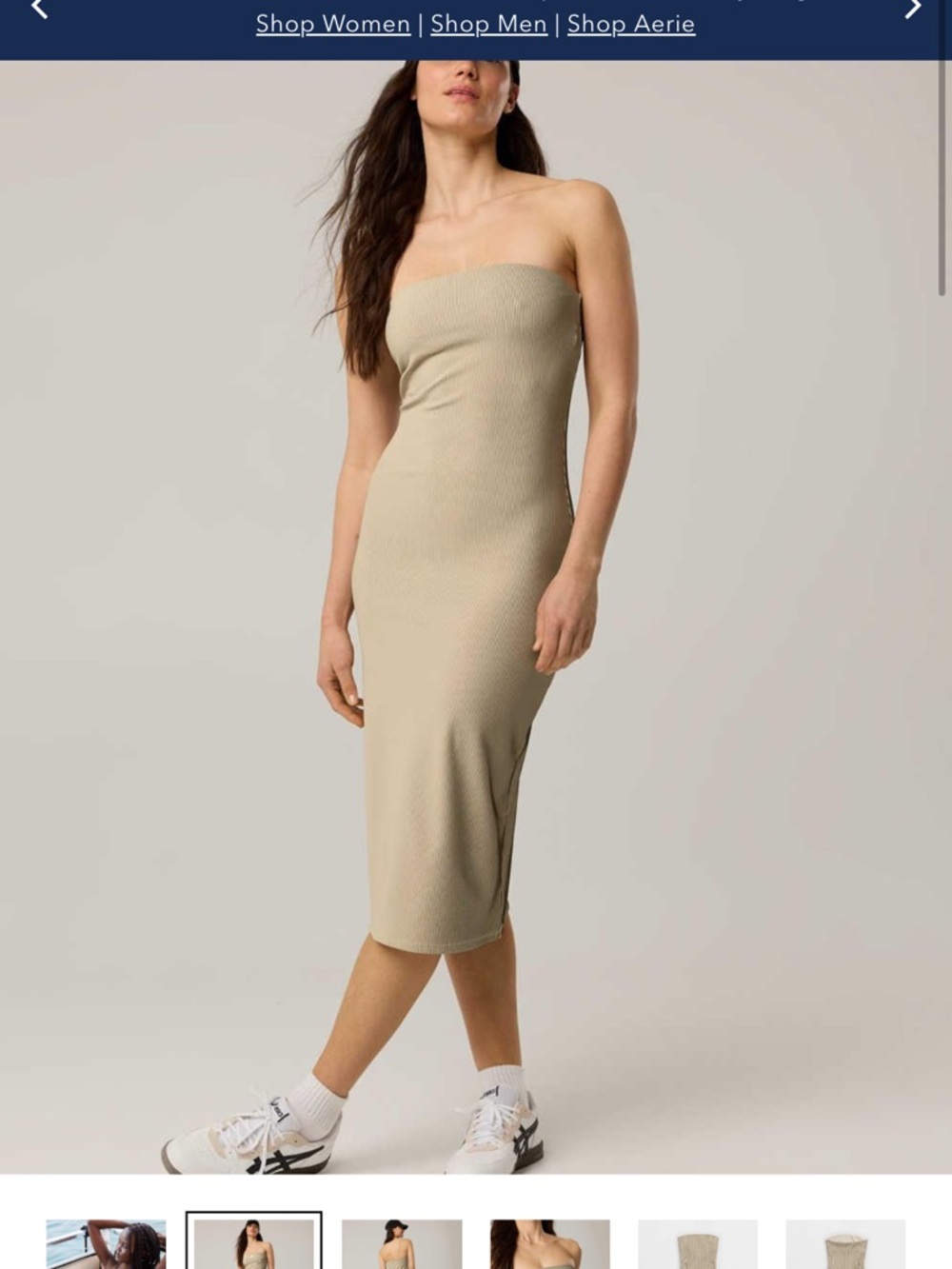 Offline By Aerie Ribbed Tube Midi Dress